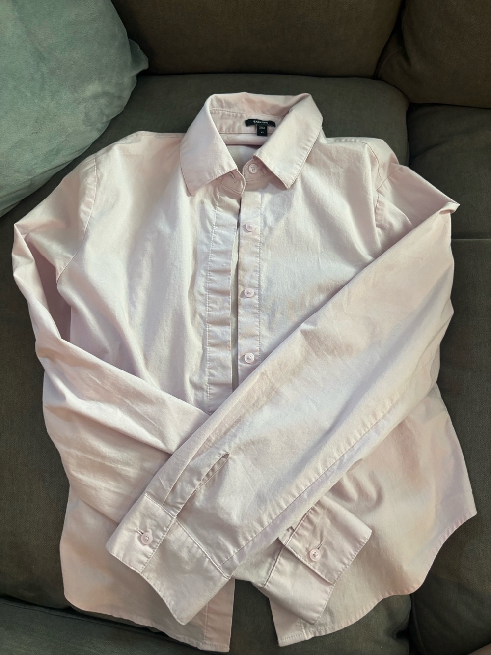 Express Pale Pink Collared Button-Down - Picture 7 of 9